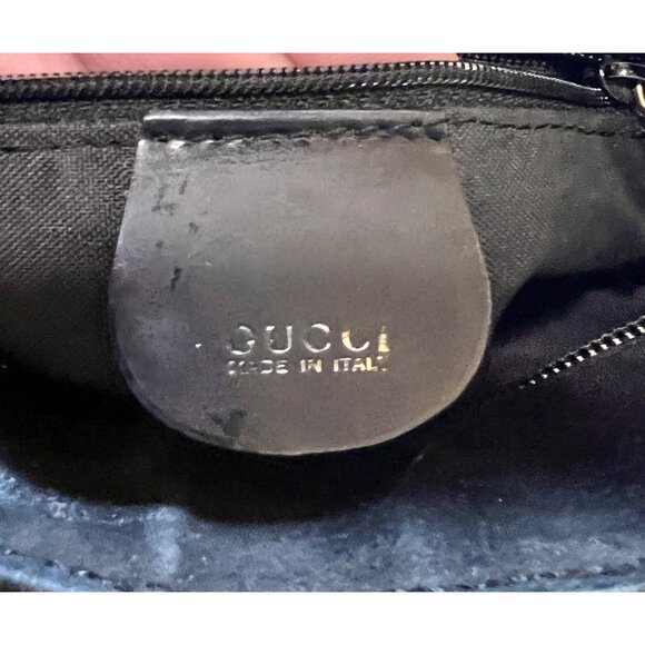 Gucci Black & Brown Suede Shoulder Bag With Leather Trim & Double Handles - Picture 11 of 12